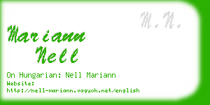 mariann nell business card